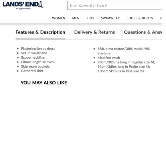 Lands' End Floral Fit & Flare Jersey Stretch Dress - Picture 4 of 12